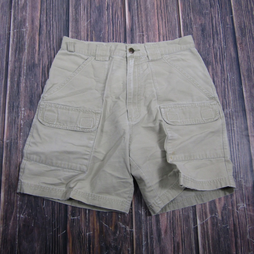 Wrangler Cargo Shorts Mens 31 Khaki Tan Rugged Wear Cotton Canvas Utility Pocket